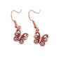 Red Rose Gold Butterfly Earrings
