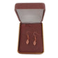 Red Rose Gold Leaf Hook Drop Earrings(2)