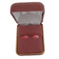 Red Sterling Silver Double Heart Childrens Earrings(2)