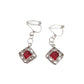 Red Stone Filigree Clip On Earrings