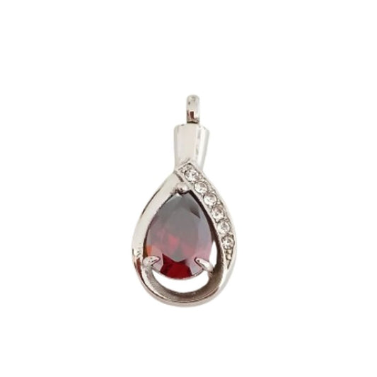 Red Stone Memorial Cremation Ashes Pendant