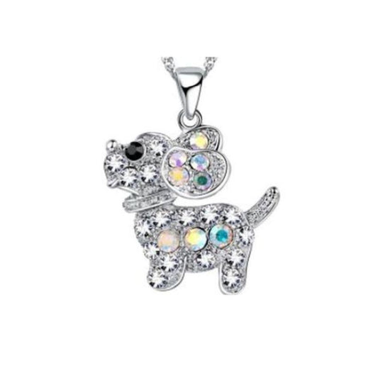 Rhinestone Crystal Puppy Pendant