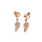 Rose Gold Leaf Drop Clip On Earrings