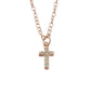 Rose Gold Stone Set Cross Necklace