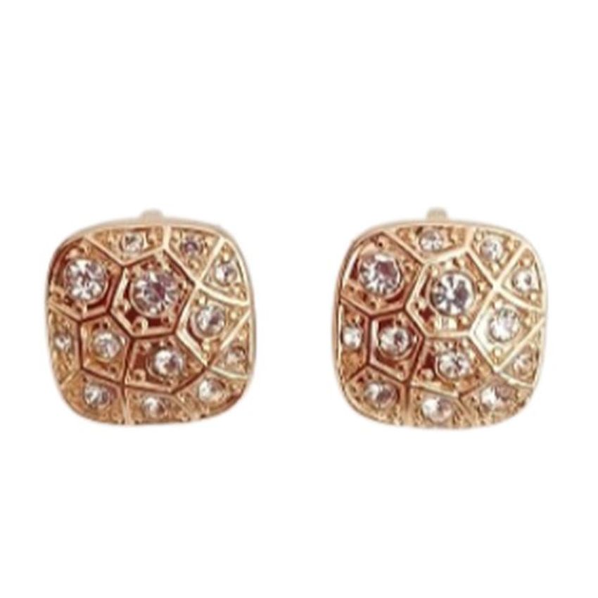 Rose Gold Swirl Clip On Earrings