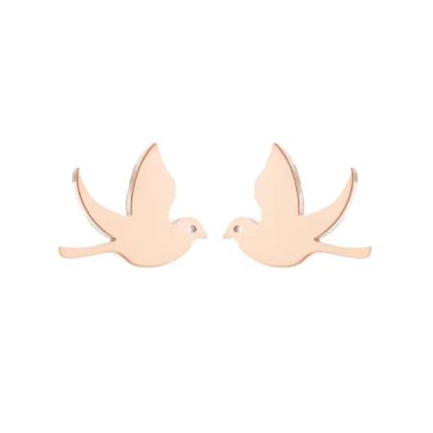 Rose Gold Dove Confirmation Earrings