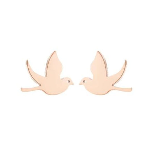Rose Gold Dove Confirmation Earrings