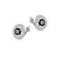 Round Black Centre Cubic Zirconia Stud Earrings
