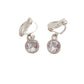 Round Diamante And Silver Clip On Earrings