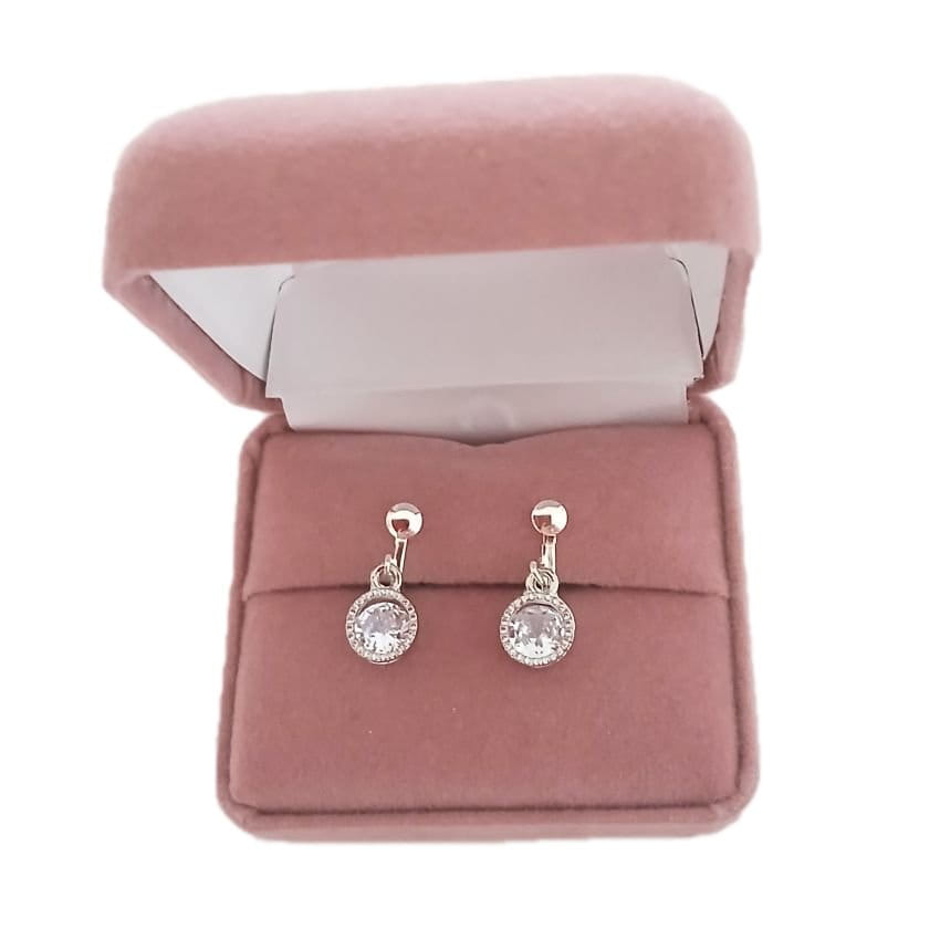 Round Diamante And Silver Clip On Earrings(2)