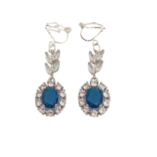 Royal Blue Pretty Clip On Earrings