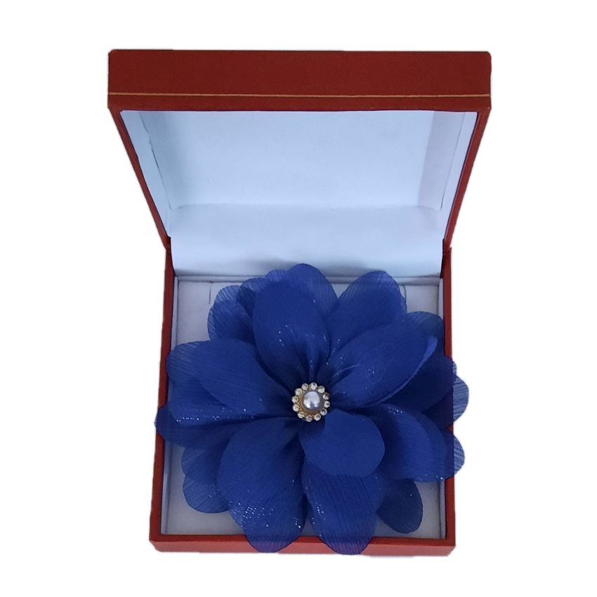 Royal Blue Sparkly Flower Wrist Corsage