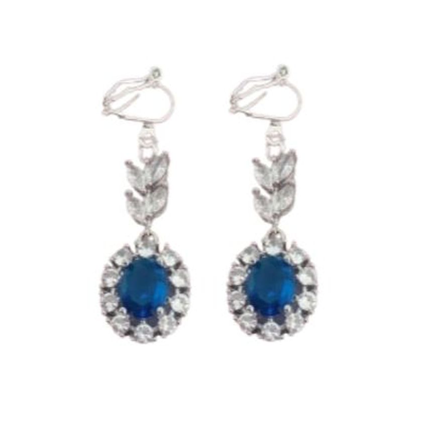 Royal Blue Pretty Clip On Earrings