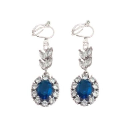 Royal Blue Pretty Clip On Earrings