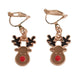 Rudolph Reindeer Christmas Clip On Earrings
