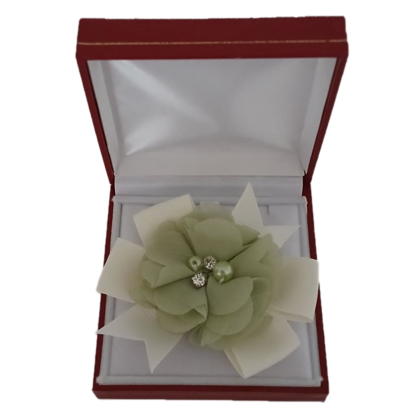 Sage Green And White Flower Wrist Corsage