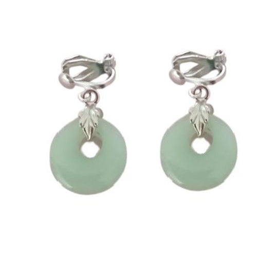 Sage Green Clip On Earrings