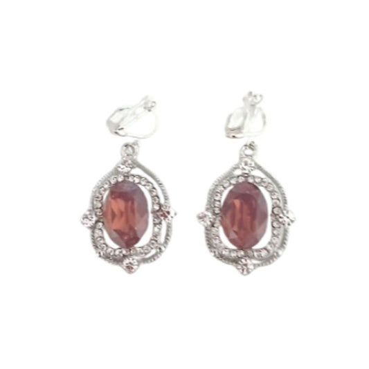 Scroll Surround Diamante Clip On Earrings