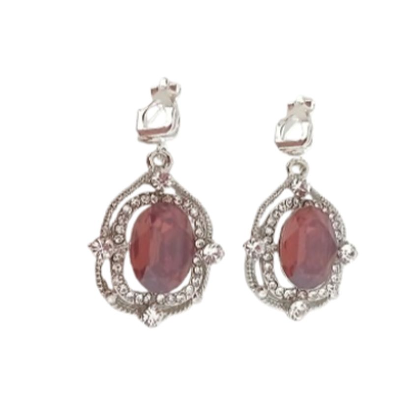 Scroll Surround Diamante Clip On Earrings