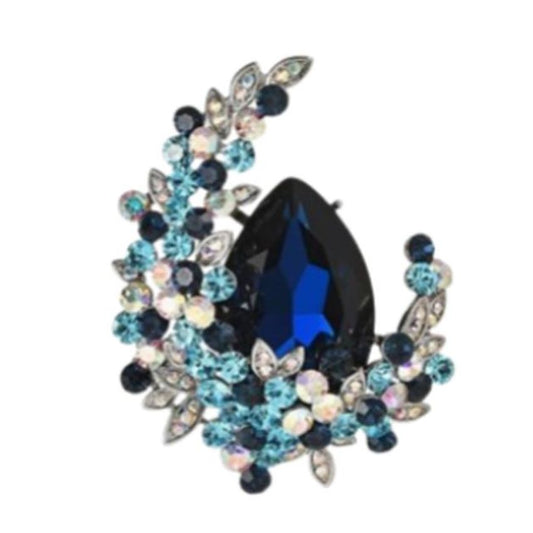 Shades Of Blue Crystal Brooch