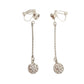 Shamballa Drop Silver Clip On Earrings