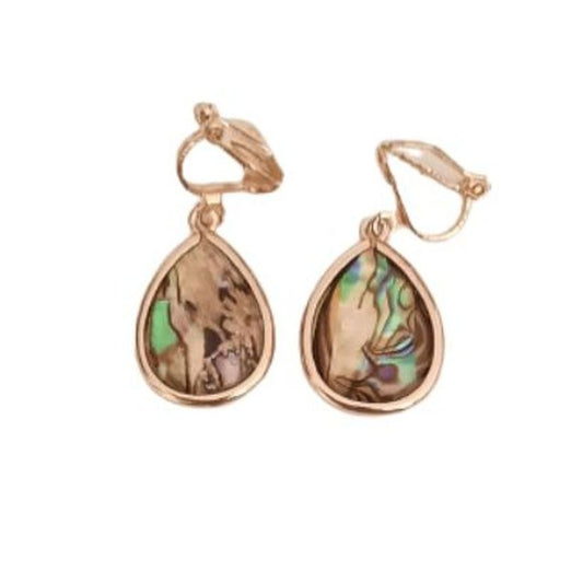 Shell Inspired Drop Clip On Earrings