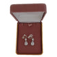 Silver Double Stone Drop Clip On Earrings(2)