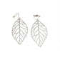 Silver Leaf Clip On Earrings