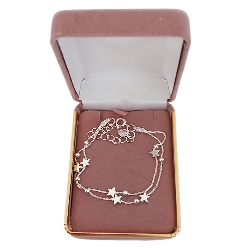 Silver Open Star Link Bracelet(2)