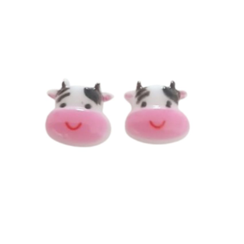 Silver Plated Fun Cow Earrings
