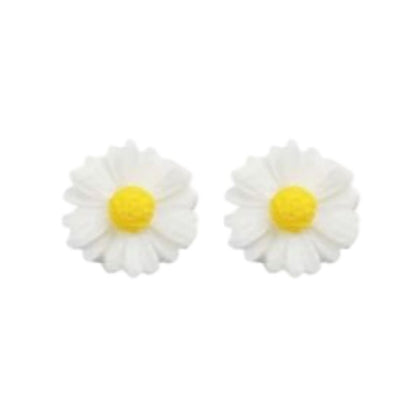 Silver Plated Kids White Daisy Earrings