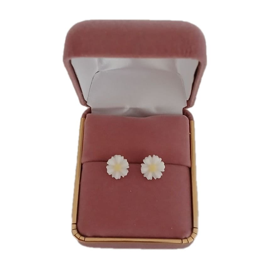 Silver Plated Kids White Daisy Earrings(2)