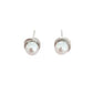 Silver Raised Pearl Stud Earrings