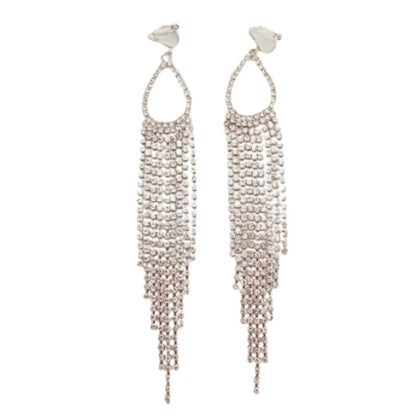 Silver Shimmer Clip On Earrings