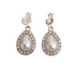 Silver Tear Drop Pearl Clip On Earrings