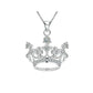 Silver Large Crown Pendant With Cubic Zirconia Stones