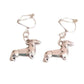 Silver Plated Dog Clip On Earrings