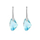 Silver Stemmed Turquoise Glass Dangly Earrings