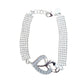 Silver Cubic Zirconia Beaded Band With a Heart Centre Bracelet