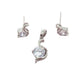 Silver Cubic Zirconia Hook Design Pendant and Earrings