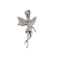 Silver Large Cubic Zirconia Flying Fairy Pendant With Wings