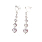 Silver Multi Stone Drop Clip On Earrings