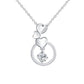 Silver Open Circle Pendant With A Drop Cubic Zirconia Stone