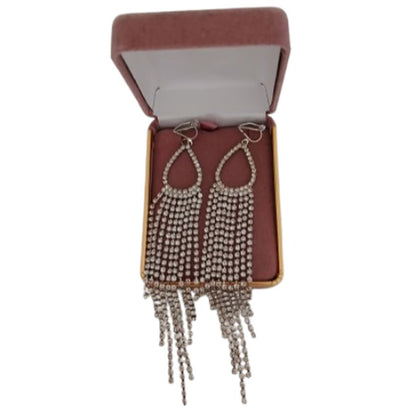 Silver Shimmer Clip On Earrings(2)