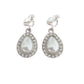 Silver Tear Drop Pearl Clip On Earrings