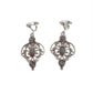 Silver Vintage Filigree Drop Clip On Earrings