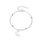 Single Moon Charm Silver Bracelet