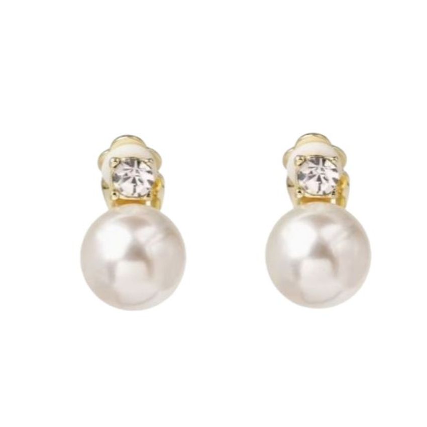 Single Pearl Clip On Earrings