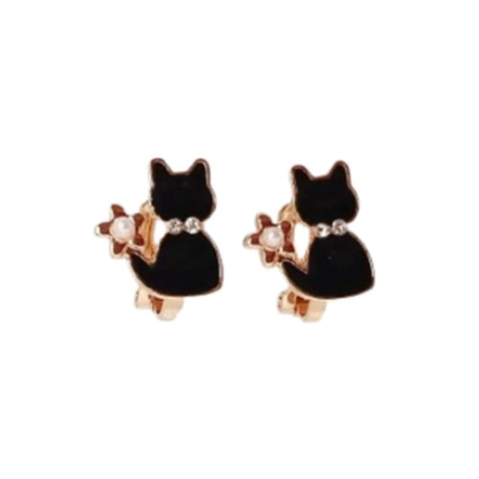 Sitting Cat Clip On Earrings