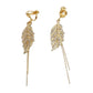 Slim Leaf Diamante Clip On Earrings